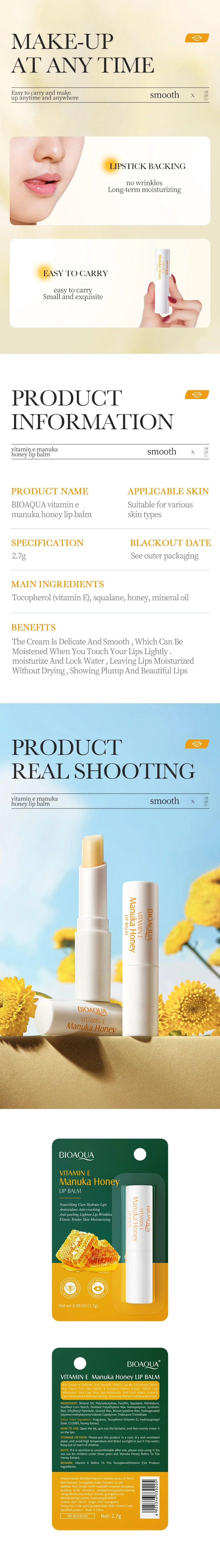 HydraHoney Vitamin E Lip Treatment — Anti-Crack, Long-Lasting Lip Nourishment